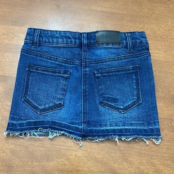 DKNY Girls Studded Jean Mini Skirt Blue Denim Size 4 - Picture 2 of 7